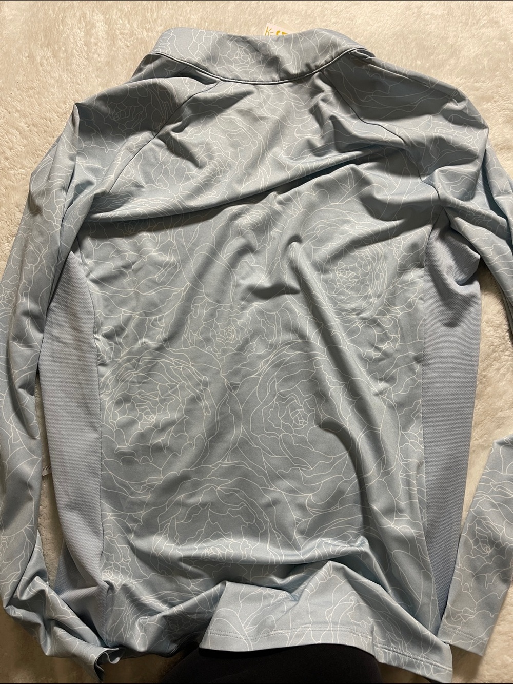 adidas Pale Blue Floral Quarter-Zip Performance Top - The Swan Lake Resort - Picture 5 of 5